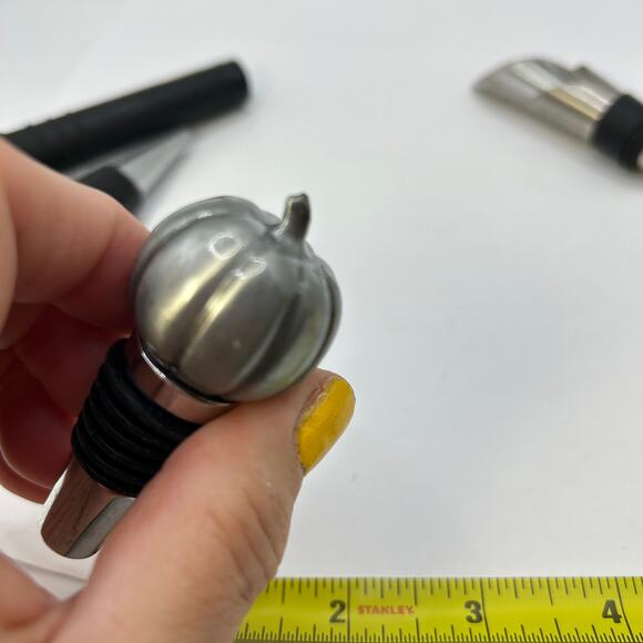 Lot of 5 Bottle Stoppers Glass Pumpkin Spout Stainless As Pictured Glass Stopper - Picture 3 of 7